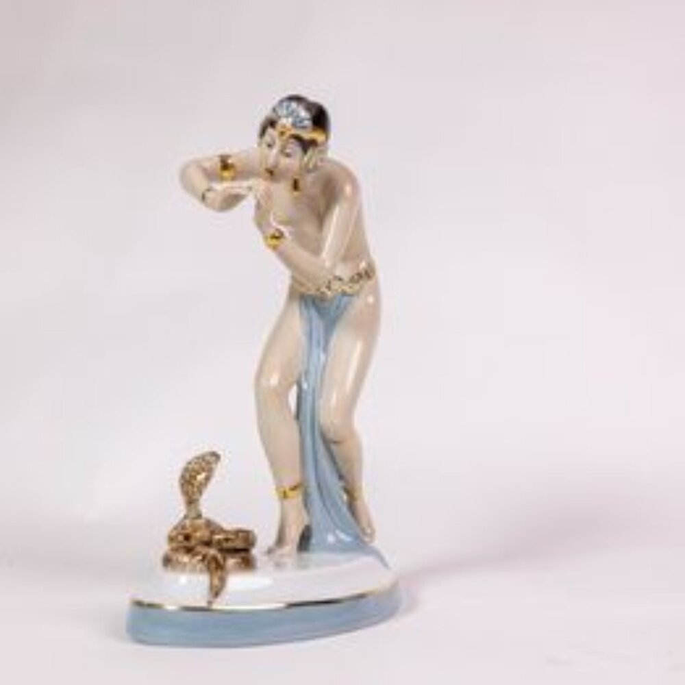 Royal Dux Porcelain Figure - Snake Charmer